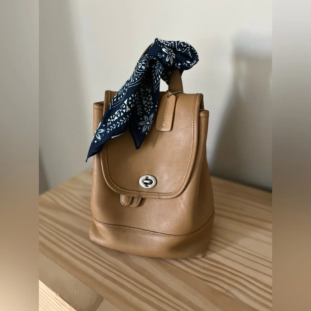 Coach Tan Leather Backpack